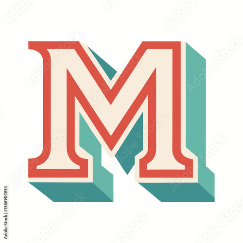 Retro Vintage M Letter Vector Logo Design Template Use Any Purpose