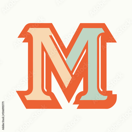 Retro Vintage M Letter Vector Logo Design Template Use Any Purpose