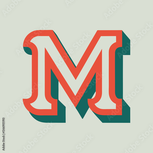 Retro Vintage M Letter Vector Logo Design Template Use Any Purpose