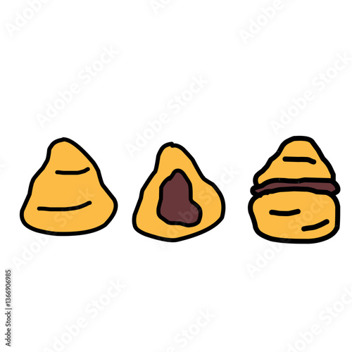 Creamy Chocolate-Filled Choux Pastry Vector Illustration – Classic French Dessert