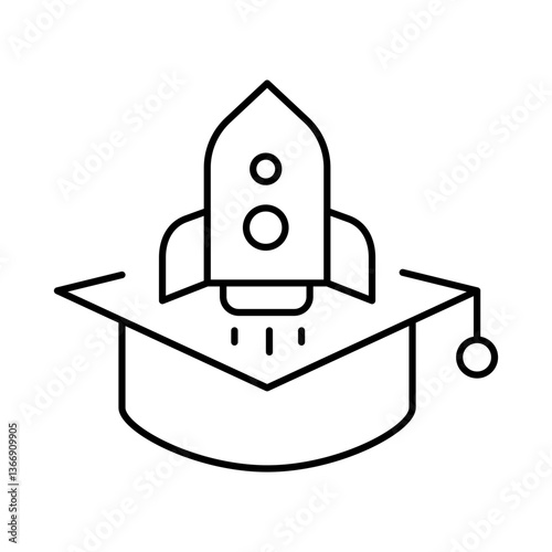 Education Startup Line Icon. Startup, Success, Growth Editable Stroke Vector Illustration