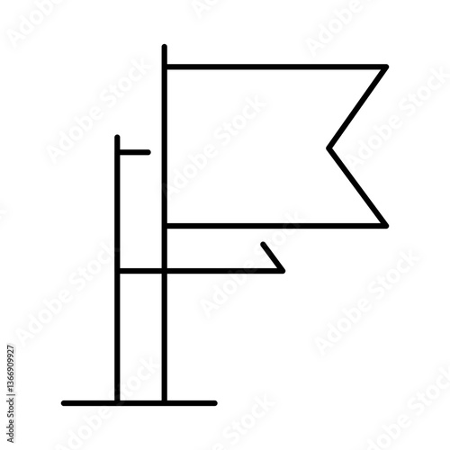 Flag Line Icon. Startup, Success, Growth Editable Stroke Vector Illustration