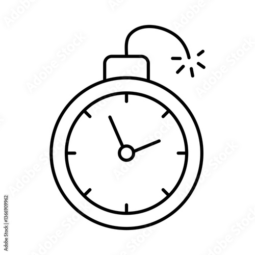 Deadline Line Icon. Startup, Success, Growth Editable Stroke Vector Illustration