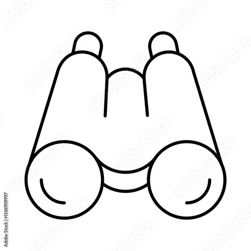 Binocular Line Icon. Startup, Success, Growth Editable Stroke Vector Illustration