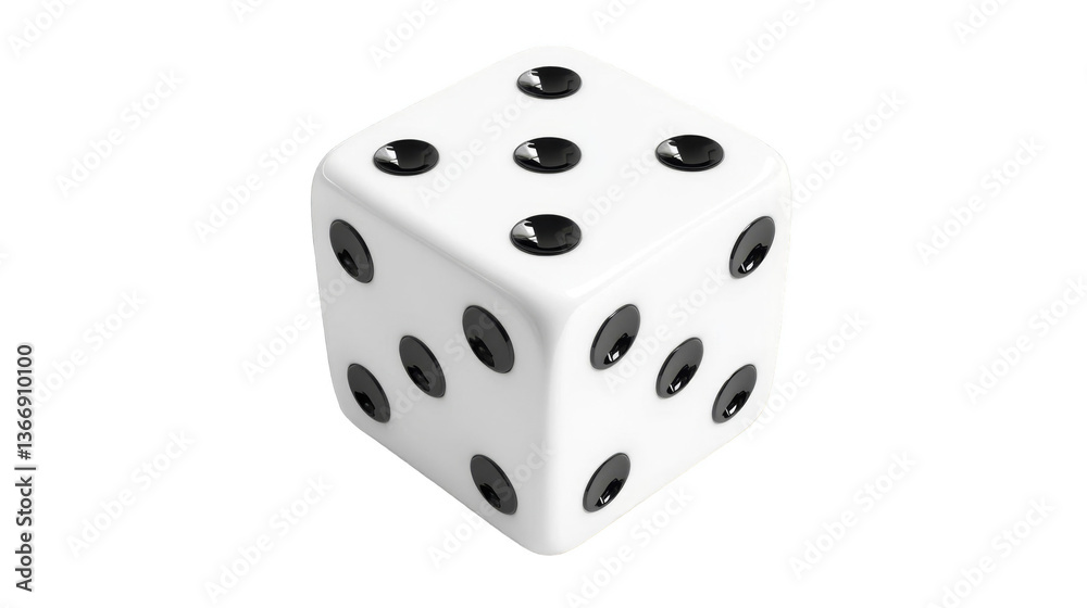 White Dice With Black Dots Isolated Transparent Background Render White Dice With Black Dots Isolated Transparent Background Render