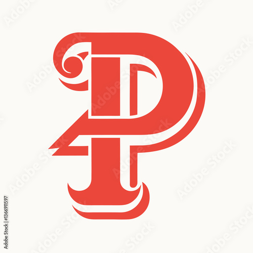 Retro Vintage P Letter Vector Logo Design Template Use Any Purpose