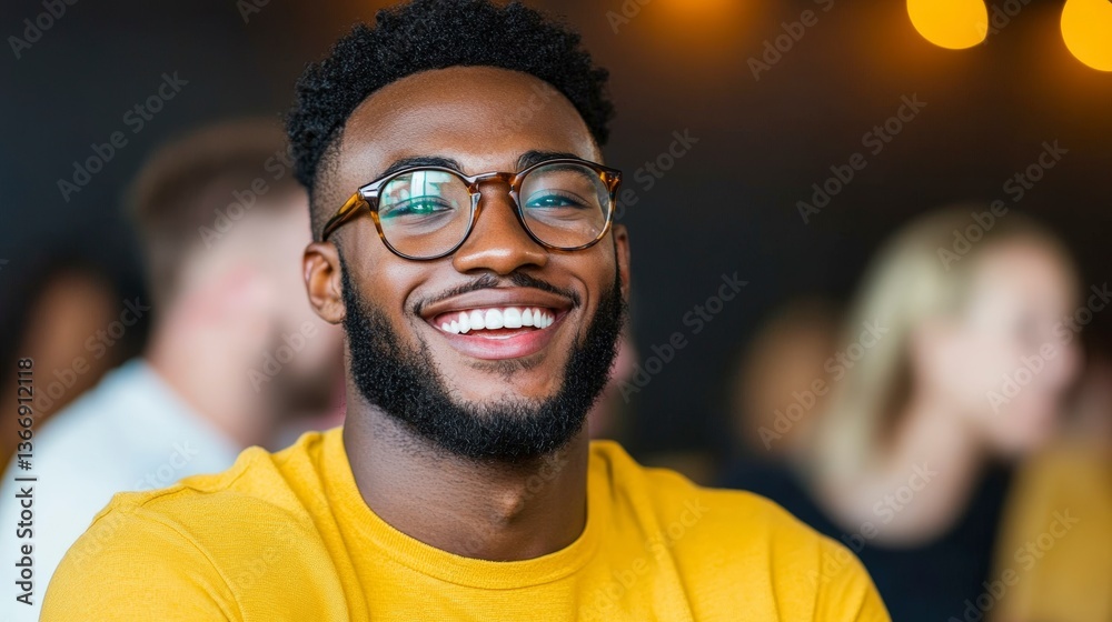 Fototapeta premium Joyful Young People Laughing Together in a Casual Setting Around a Bowl of Snacks