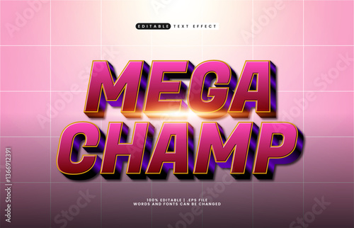mega champ editable text effect with a hero and game text effect