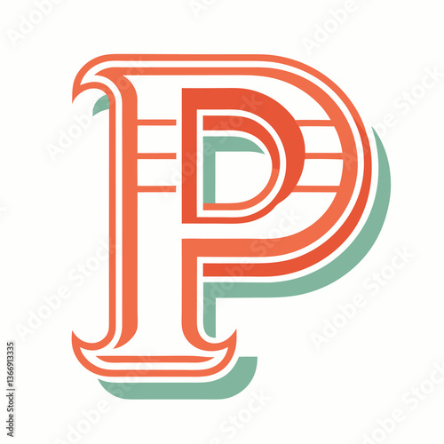 Retro Vintage P Letter Vector Logo Design Template Use Any Purpose