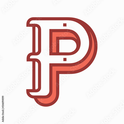 Retro Vintage P Letter Vector Logo Design Template Use Any Purpose