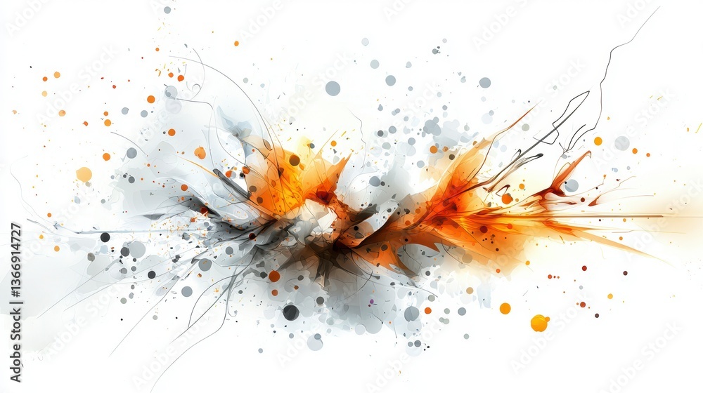 Naklejka premium Abstract Orange and Gray Explosion