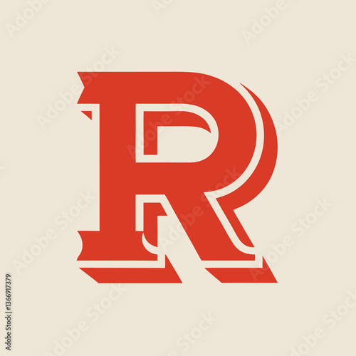 Retro Vintage R Letter Vector Logo Design Template Use Any Purpose