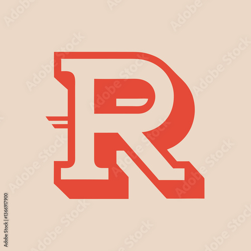 Retro Vintage R Letter Vector Logo Design Template Use Any Purpose