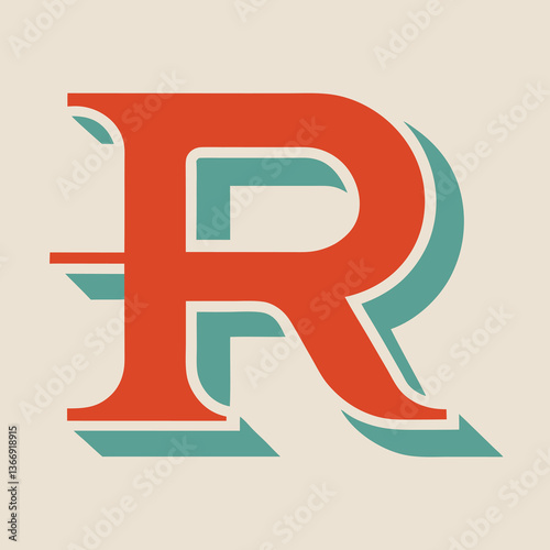 Retro Vintage R Letter Vector Logo Design Template Use Any Purpose