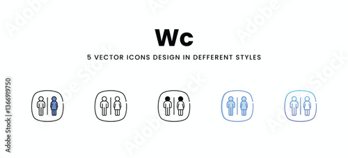 Wc vector icons set stock illustration