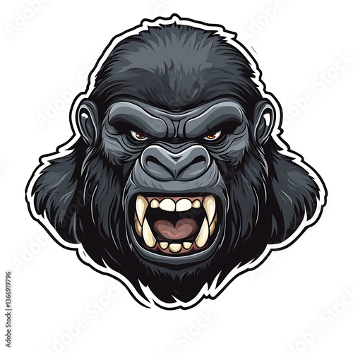Aggressive Gorilla Logo with Bold Black Outline