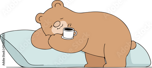 Sleeping Bear with Coffee