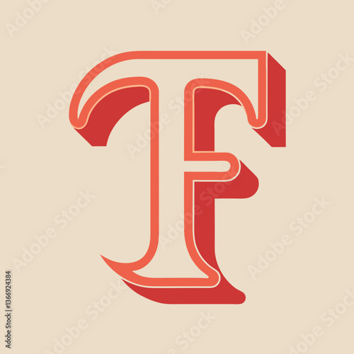 Retro Vintage T Letter Vector Logo Design Template Use Any Purpose