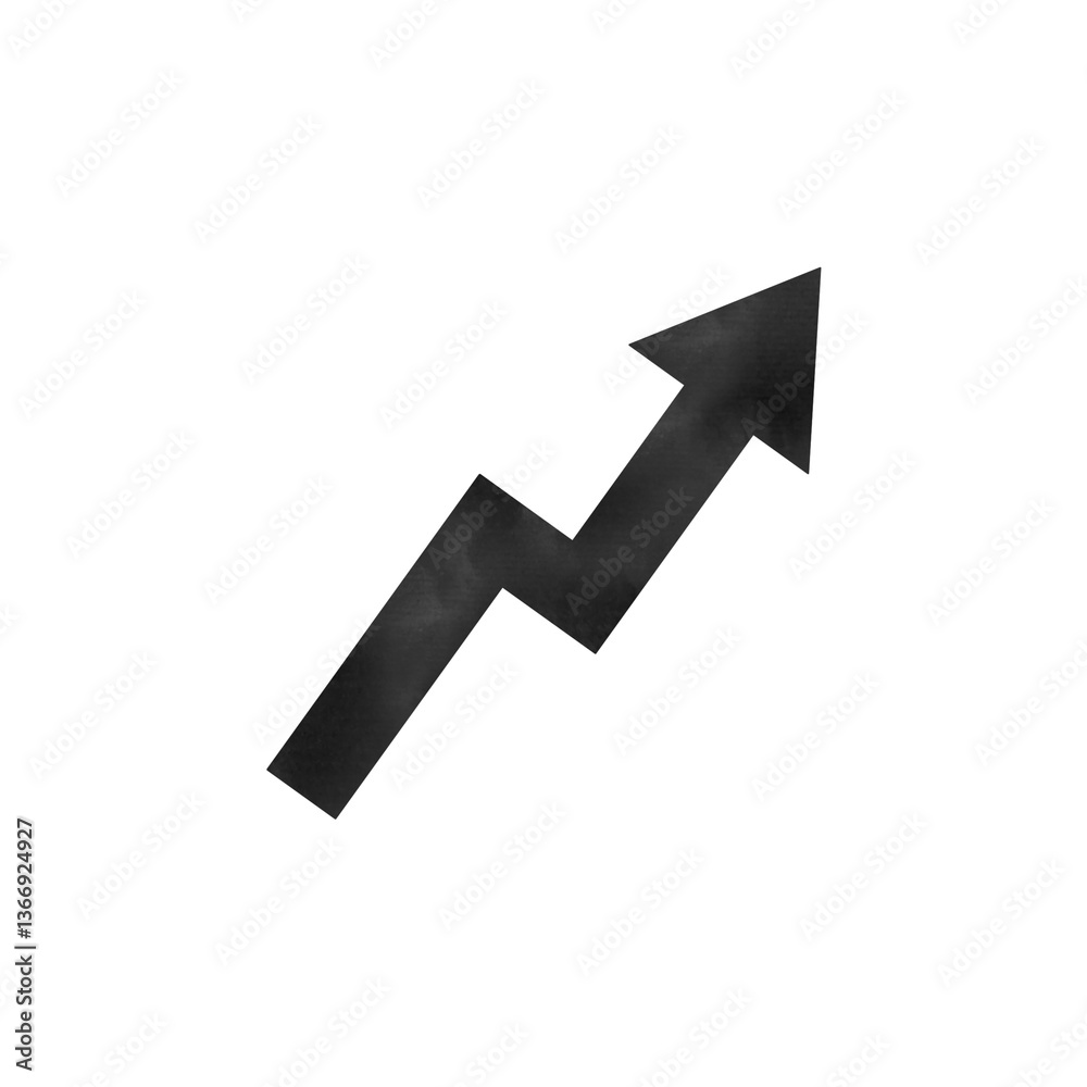Watercolor Black Zigzag Up Arrow Icon Watercolor Black Zigzag Up Arrow Icon