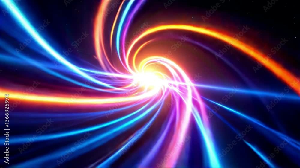 Colorful Light Speed Tunnel Animation with Glowing Energy Streaks – Sci-Fi Warp Effect, Hyperspace Travel, or Futuristic Vortex Loop Background Colorful Light Speed Tunnel Animation with Glowing Energy Streaks – Sci-Fi Warp Effect, Hyperspace Travel, or Futuristic Vortex Loop Background