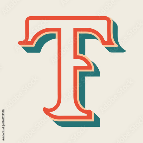 Retro Vintage T Letter Vector Logo Design Template Use Any Purpose