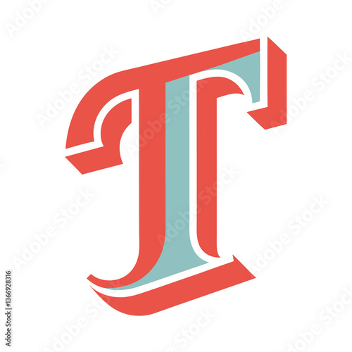 Retro Vintage T Letter Vector Logo Design Template Use Any Purpose