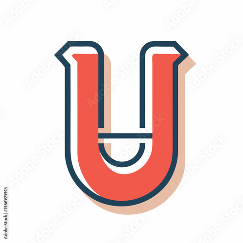 Retro Vintage U Letter Vector Logo Design Template Use Any Purpose