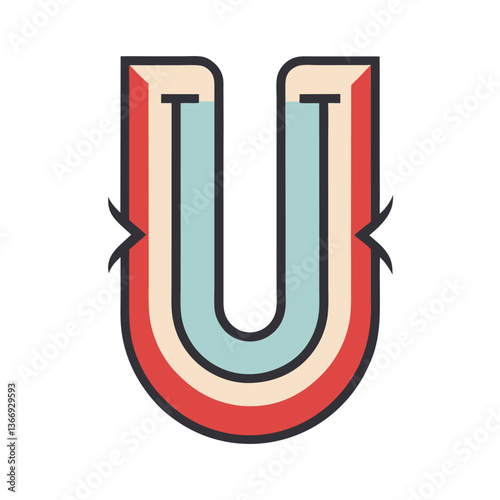Retro Vintage U Letter Vector Logo Design Template Use Any Purpose