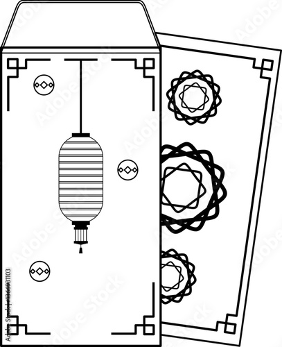 Chinese New Year Envelope Outline