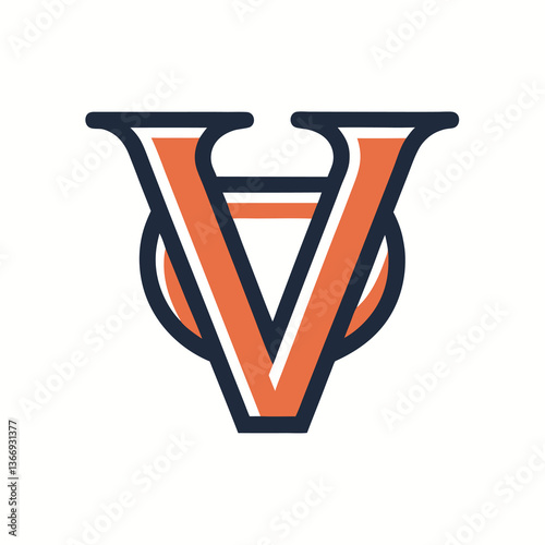 Retro Vintage V Letter Vector Logo Design Template Use Any Purpose