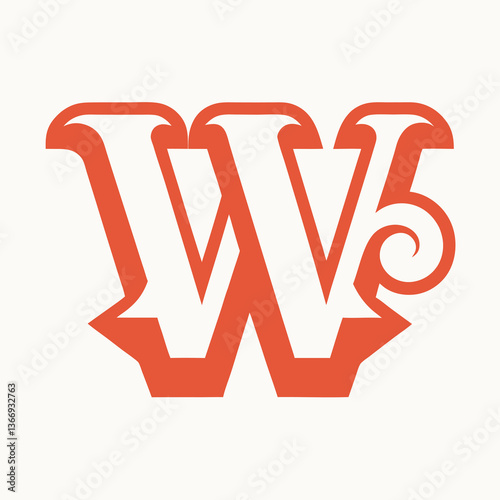 Retro Vintage W Letter Vector Logo Design Template Use Any Purpose