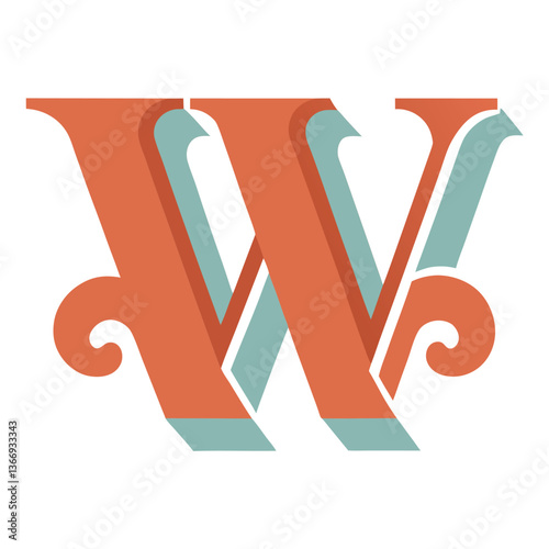 Retro Vintage W Letter Vector Logo Design Template Use Any Purpose
