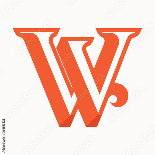 Retro Vintage W Letter Vector Logo Design Template Use Any Purpose