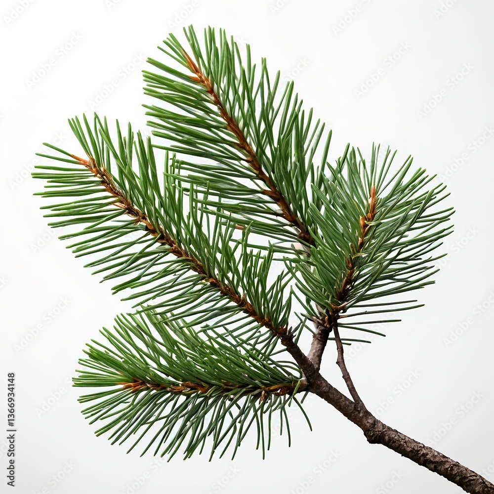 Naklejka premium Pine Branch Isolated on White Background