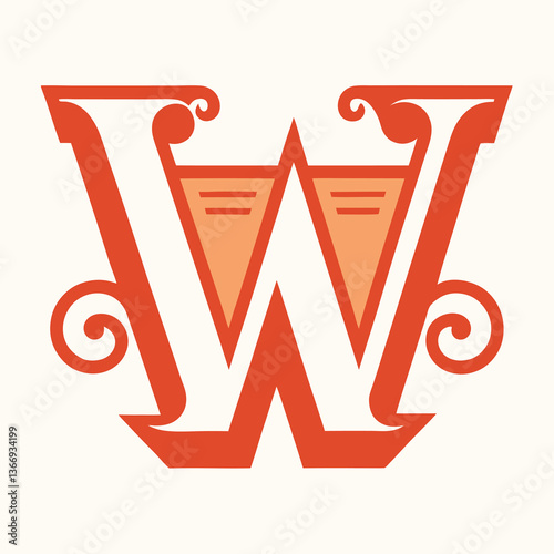 Retro Vintage W Letter Vector Logo Design Template Use Any Purpose