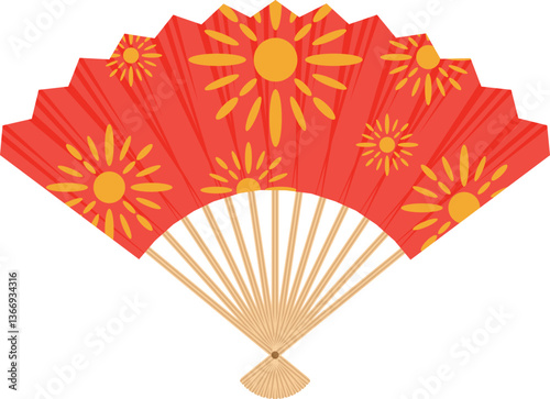 Chinese Hand Fan Illustration