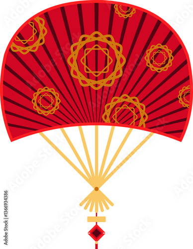 Chinese Hand Fan Illustration