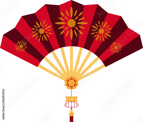 Chinese Hand Fan Illustration