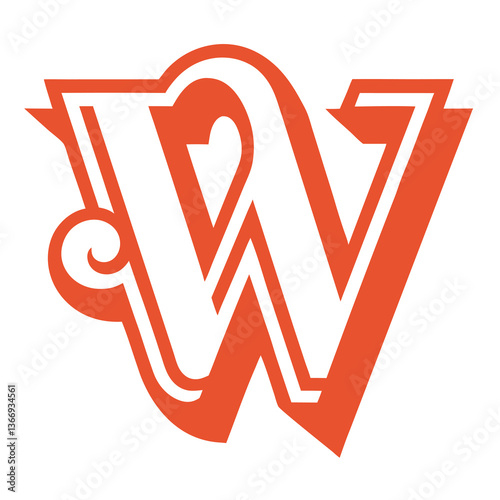 Retro Vintage W Letter Vector Logo Design Template Use Any Purpose