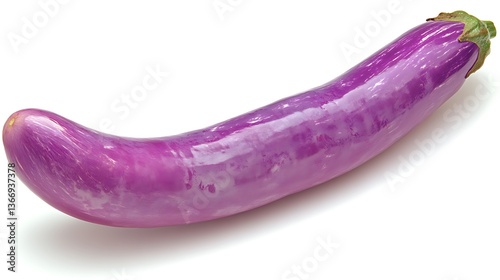 Wallpaper Mural Single ripe purple eggplant isolated on white. Torontodigital.ca