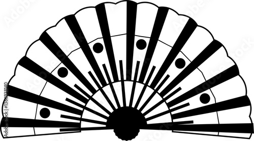 Chinese Hand Fan Outline