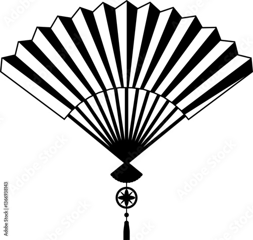 Chinese Hand Fan Outline