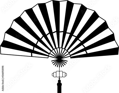 Chinese Hand Fan Outline