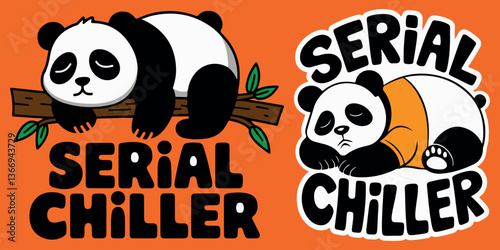 Cute Panda "Serial Chiller" Graphic Design