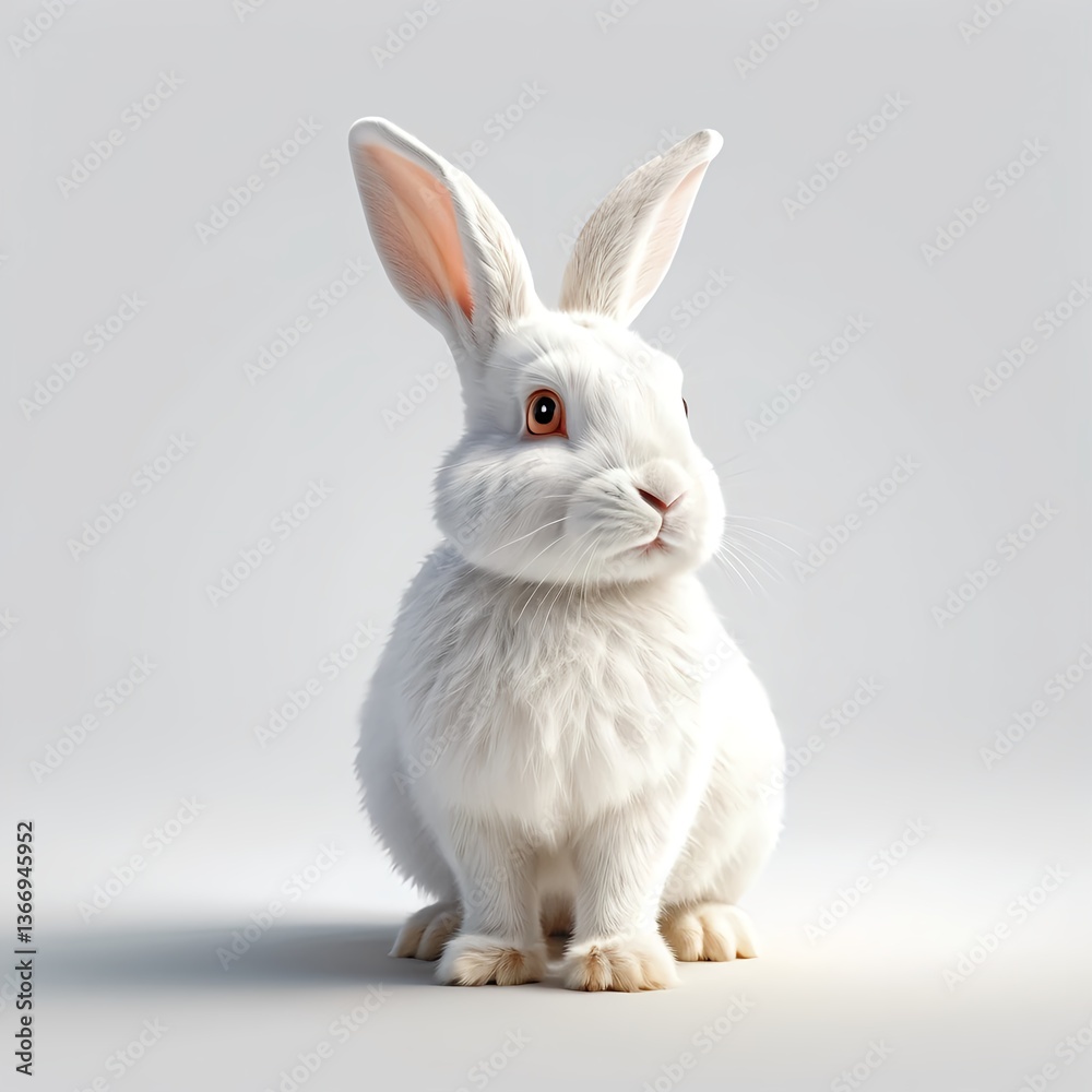 Obraz premium Adorable White Rabbit