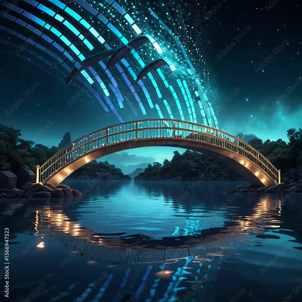 Obraz premium Magical Night Bridge