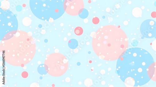 Soft Pastel Polka Dot Background with Charming Baby Blue and Pink Patterns for Versatile Design Usage