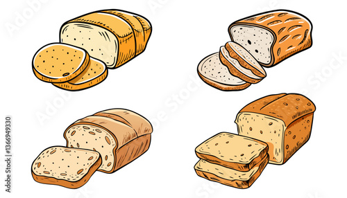 Bread Watercolour Vector Collection Design