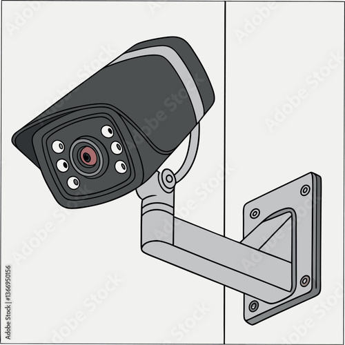 Modern Security Camera Vector Art for Designers