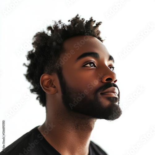detailed medium shot of a man with white background

